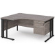 Maestro Cable Managed Leg Ergonomic Desk with Fixed Pedestal